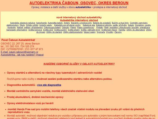autoelktrika čaboun, osovec, veškeré opravy autoelektriky.