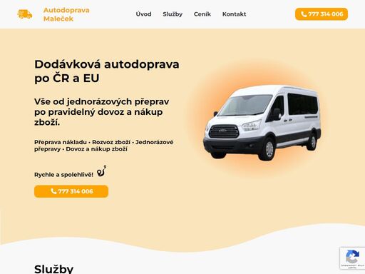 dodávková autodoprava po čr a eu