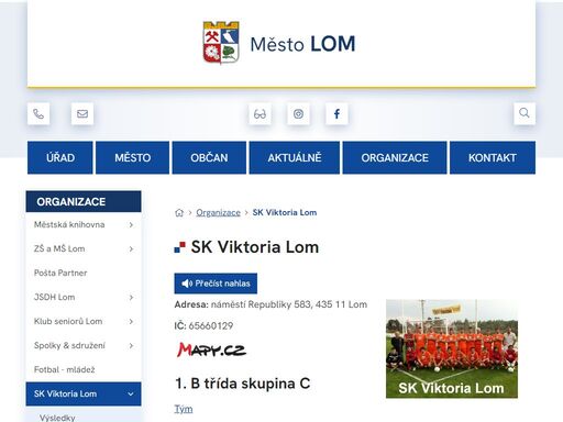 město lom, lom, městský úřad, úřední deska,sk viktoria lom ,organizace oficiální stránky města lom