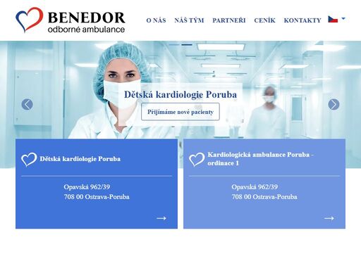 benedor s.r.o. je nestátní zdravotnické zařízení, které od roku 2008 poskytuje specializované služby v oblasti kardiologie, angiologie a interny.