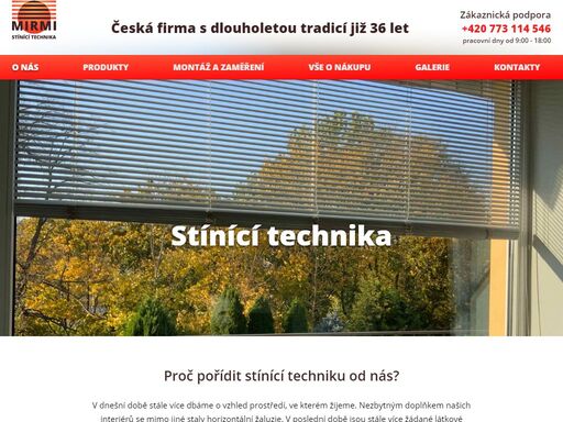 mirmi stínící technika pro komfort ve vašem domově realizovaná na míru.