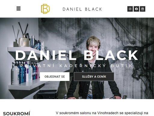 pražský privátní salon daniel black poskytuje komplexní kadeřnické služby s primárním zaměřením na prodlužování a zesvětlování vlasů, blond, balayage a melírování. důraz klademe na špičkovou kvalitu, preciznost a šetrnost. každá služba je striktně individualizovaná a během sezení budete mít zajištěno maximální soukromí a komfort. salon se jako jediný v česku specializuje primárně na šetrné prodlužování vlasů ultrazvukovou metodou.