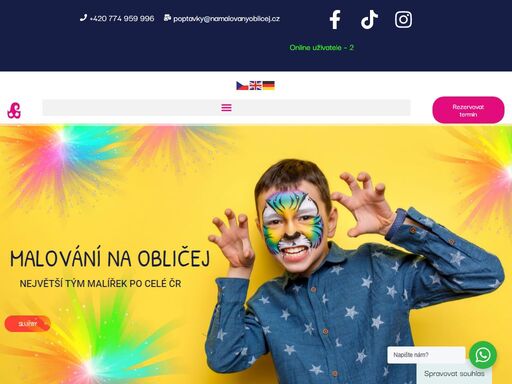 malování na obličej pro děti i dospělé po celé čr– narozeniny, firemní akce, filmové líčení a tetování hennou. zábava pro každou příležitost.