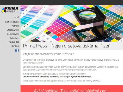 primapress ofsetová tiskárna plzeň tiskneme levně,  kvalitně a v krátkých výrobních termínech.
plakáty, letáky, skládačky, katalogy, brožury.
tisk letáků za akční ceny!
