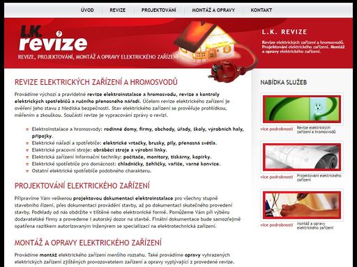 revize elektrických zařízení a hromosvodů, projektování, montáž a opravy elektrického zařízení - ladislav kandrnál