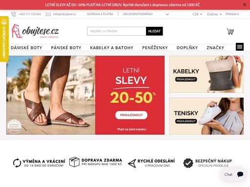 široký výběr pohodlné obuvi. stovky produktů skladem. možnost vrácení zboží do 14 dní. doprava zdarma nad 1000,- kč. doručení do 3 dnů. výměna velikosti zdarma!