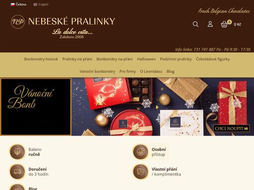 složte si svoji originální bonboniéru  ? 1) vyberte si své belgické pralinky. ?2) vyberte balení / krabičku. ?3) zvolte mašli a přání. ? 4) hotovo. doprava po celé čr. možnost osobní odběru - praha 7.