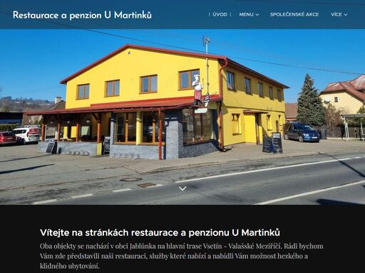 vítejte na stránkách restaurace a penzionu u martinků