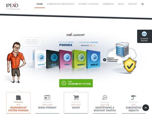 v každé firmě navrhneme kybernetickou bezpečnost tak, aby nepřišla o data. zajišťujeme cloudové služby. ipexo prostřednictvím kreativního myšlení vytváří www stránky umožňují získat nové zákazníky a zvýšit zisk. veškeré internetové aplikace zajišťujeme následným servisem v oblasti seo a marketingu.