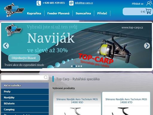 rozsáhlý sortiment rybářských potřeb s hlavním důrazem na nové trendy v kaprařině a v lovu na feeder.