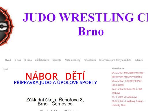 webové stránky sportovního klubu judo wrestling club brno. 