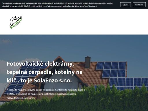 instalace fotovoltaických elektráren s vyřízením dotací. profesionální poradenství a realizace. solární ohřev tuv pro osoby ve starobním důchodu. solaenzo 