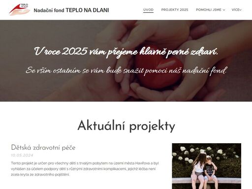 nadační fond teplo na dlani vznikl 3. 10. 2017 a jeho posláním je dosahování veřejně prospěšných cílů zejména v oblasti sociální, kulturní, vědecké, vzdělávací, sportovní, ekologické a humanitní, a to na území města havířova a přilehlém mikroregionu. jedná se o jeden z kroků, kterými zakladatel havířovská teplárenská společnost, a.s. naplňuje svůj...