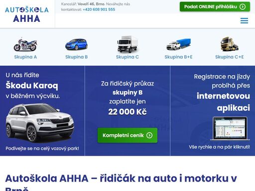výcvik řidičů a příprava pro získání řidičského průkazu. renomovaná autoškola v brně s dlouholetou praxí, trpělivými instruktory a moderními vozy.