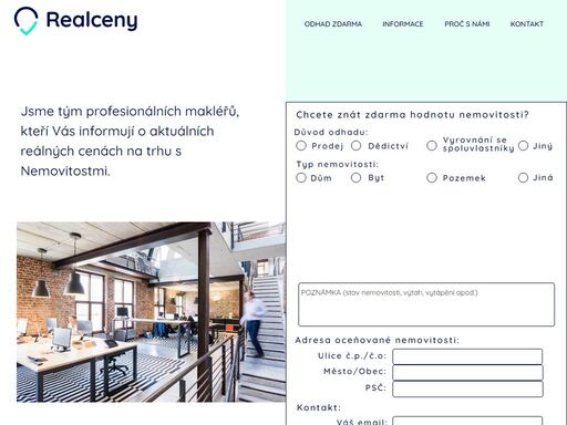 realceny, profesionální makléři provedou odhad ceny vaší nemovitosti.  praha a střední čechy.