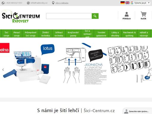 prodáváme veškerou šicí techniku a potřeby pro šití, pletení a patchwork. vrámci internetového obchodu nabízíme okamžitou dostupnost a nízké ceny oproti konkurenci, neváhejte a vyzkoušejte nás.