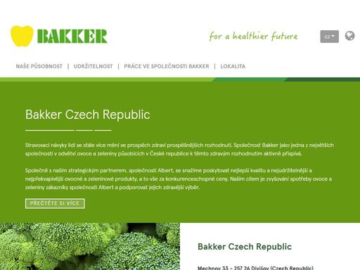 bakker czech republic is a greenyard company located in czech republic that offers dedicated services in the fruit & vegetables category to its czech retail partner. strong focus on sustainable relationships. core activities in sourcing, logistic and transport services.