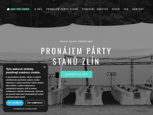jsme specialisté na pronájem párty stanů ve zlíně a okolí. půjčujeme stany i vybavení na svatby, oslavy a veřejné a obecní akce ve zlíně a zlínském kraji.