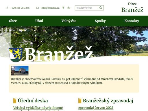 oficiální stránky obce branžež