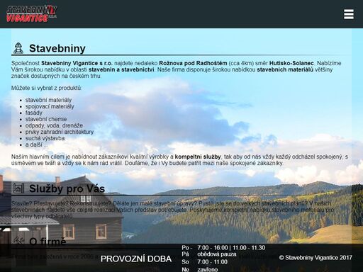 stavebniny vigantice nabízejí produkty z oboru stavebnin, stavebnictví a také rozšířenou nabídku hobby produktů