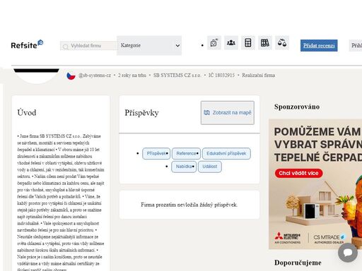 profil firmy sb systems cz. firma působí 2 roky na trhu s momentálním ověřeným hodnocením 100% a má celkem 10 ověřených recenzí na refsite.
