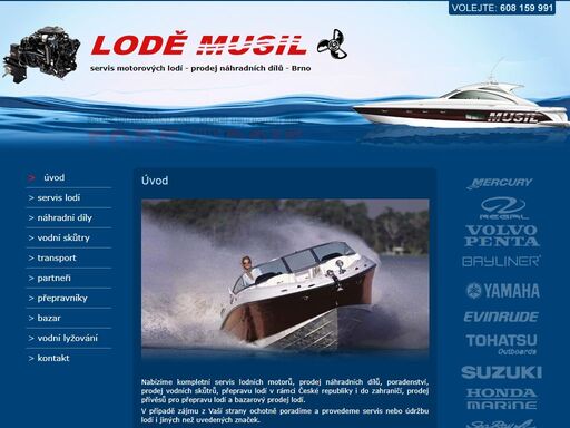 lodě musil - servis motorových lodí a prodej náhradních dílů na lodě brno