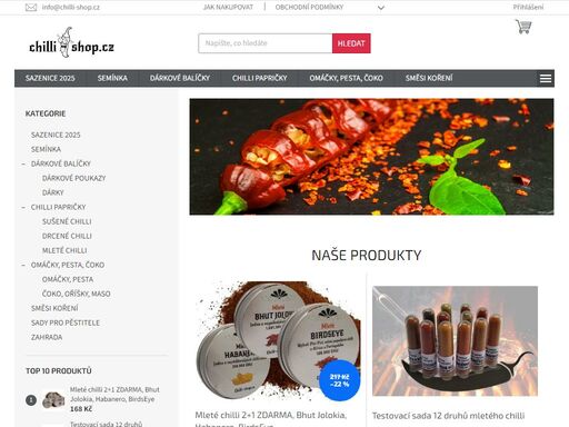 vítejte v našem obchodě. jsme specializovaný e-shop na chilli papričky, chilli dárky, chilli semínka a vše ostré. naším cílem je, aby si každý zákazník mohl vybrat kvalitní chilli s jasnou specifikací chutí a pálivosti a nemusel kupovat jen bezejmenné směsi a malé červené papričky. chilli není jen pálení a pálení, má…