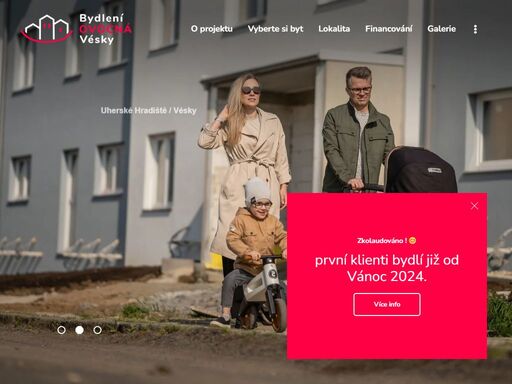 nové komfortní byty ve véskách, život v klidné lokalitě s dobrou dostupností, do centra hradiště autem jen 8 min. velké byty 2+kk a 3+kk