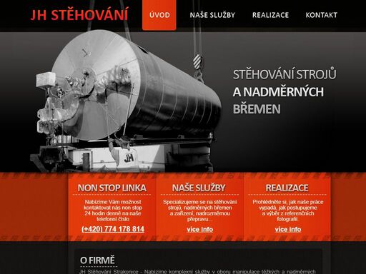 jh stěhování strakonice, stěhování strojů, nadměrných břemen, technologické zařízení, přesné vyvažování, kotvení, odpojení, připojení strojů, zařízení, elektro, technologické média, jeřábové práce, nadrozměrná přeprava, pronájem , speciální manipulační technika, práce vysokotlaká hydraulika, poradenství v;oboru, návrhy technických řešení