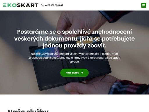 profesionální ekologická skartace dokumentů a recyklace papíru. bezpečná likvidace dat pro firmy i jednotlivce.