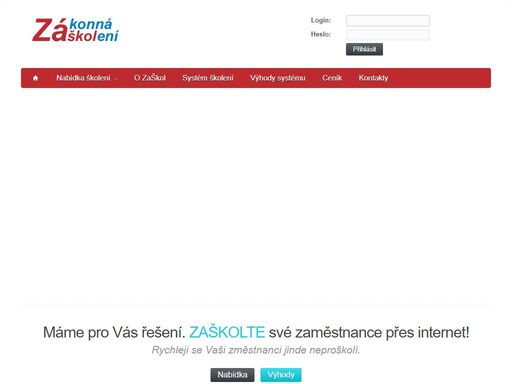 zaškol - systém pro on-line provádění zákonných školení pro zaměstnance prostřednictvím aplikace umístěné na internetu