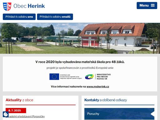 obec herink se nachází v okrese praha-východ v kraji středočeském. rozkládá se asi devatenáct kilometrů jihovýchodně od centra prahy a sedm kilometrů jihozápadně od města říčany.