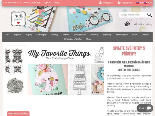 scrapbook, scrapbooking, cardmaking, přáníčka, project life, razítka, fotoalba, album pro scrapbook prettypapers.cz - e-shop s materiálem pro scrapbooking, cardmaking a project life.