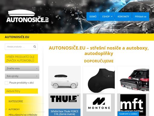 prodej autoboxů, střešních nosičů, doplňků a příslušenství pro osobní a užitkové automobily.