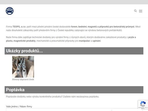 upínací a manipulační přípravky, formy pro betonářský průmysl, technické dodávky pro výrobní firmy