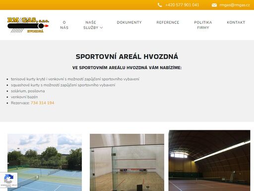 ve sportovním areálu hvozdná vám nabízíme:  tenisové kurty kryté i venkovní s možností zapůjčení sportovního vybavení squashové kurty s možností zapůjčení sportovního vybavení solárium, posilovna venkovní bazén rezervace: 734…