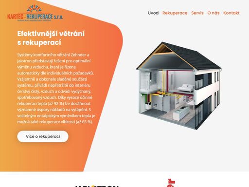 vypracujeme vám projekt, poradíme s dotacemi a provedeme samotnou realizaci rekuperačního systému včetně nastavení. úspora tepla díky rekuperaci je až 95%.