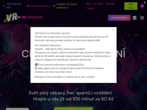 vhodná pro rodiny, party, kamarády ale i rande, oslavy nebo teambuilding. výjimečná zábava na jihu čech ! herna s vr - vr centrum čb