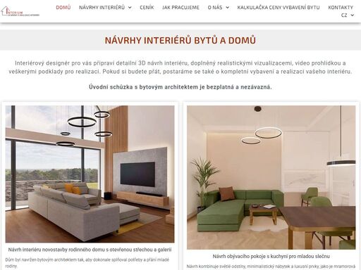 bytový architekt pro vás vytvoří 3d návrh interiéru včetně vizualizací a podkladů pro realizaci. úvodní schůzka je nezávazná a zdarma.