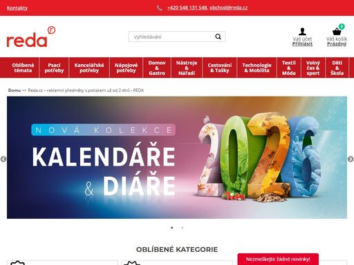 reklamní předměty online a katalog firemních dárkových produktů. reklamní předměty s potiskem vyrábíme od 2 dnů a dopravou zdarma. umíme 19 metod potisku.
