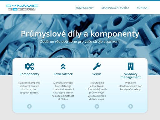 dodávky průmyslových dílů a komponent, servis výrobních linek, výhradní distributor manipulačních vozíků powerattack.