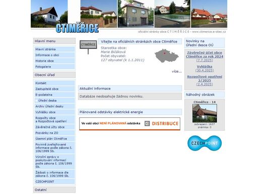 obec ctiměřice, ctiměřice, obecní stránky