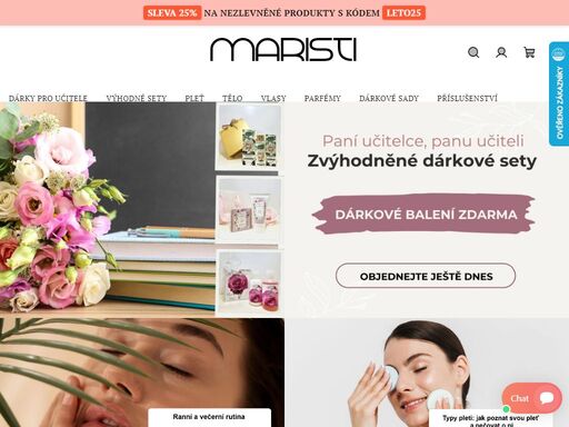 maristi.cz - luxusní kosmetika, parfémy a dárkové sady s účinnými složkami jako růžový olej, hlemýždí extrakt a kolagen. široký výběr produktů a rychlé doručení