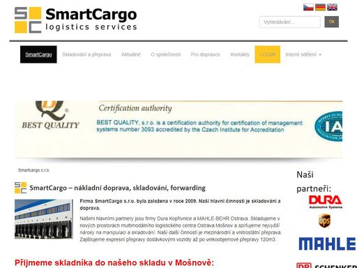 skladování, mezinárodní a vnitrostátní přeprava nákladů, logistika.