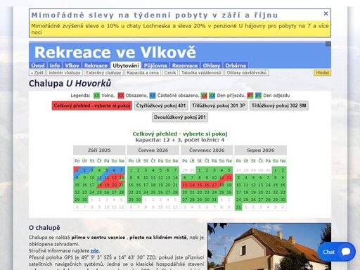 nabídka rekreace ve  více jak sto let staré chalupě u hovorků (s dvorem a zahradou) či novém penzionu u hájovny v jižních čechách s možností využítí půjčovny sportovního vybavení. koupání na pěti pískovnách, výlety na kole, pěší výlety, rybaření na řece lužnici či na pískovnách, vodáctví, naučná stezka, dvě přírodní rezervace přímo v obci atd.