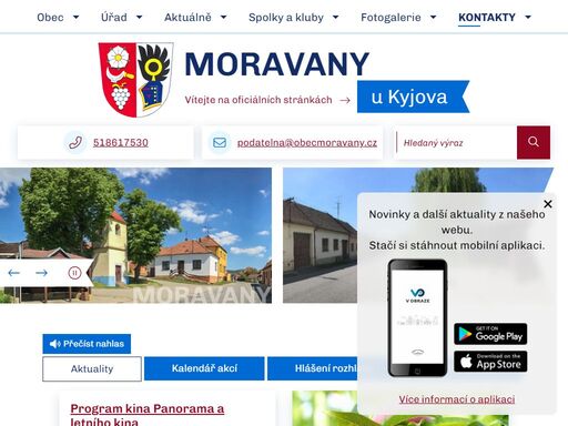oficiální stránky obce moravany
