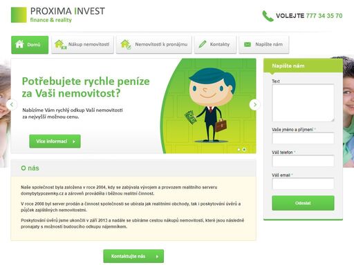 proxima invest finance & reality - nákup nemovitostí a nemovitosti k pronájmu