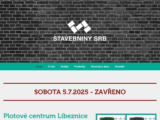 stavebniny srb jsou tu pro vás již 25 let. dodáváme stavební materiál soukromníkům i stavebním firmám. u nás najdete široký sortiment stavebního materiálu od vš