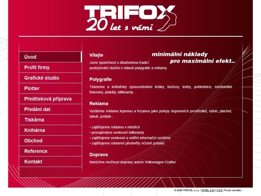 oficiální internetové stránky společnosti trifox, s.r.o.