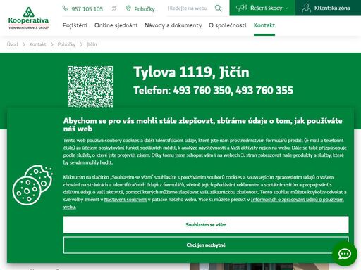 pojišťovna kooperativa - jičín, tylova 1119, tel.: 493 760 350, e-mail: mhron@koop.cz, michal hron - odpovědný vedoucí
